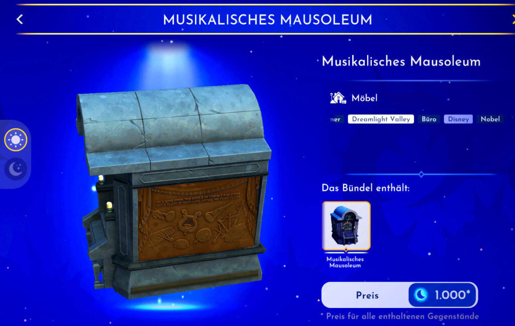 2105 Disney Dreamlight Valley Premium Shop Musikalisches Mausoleum 29.10.2024